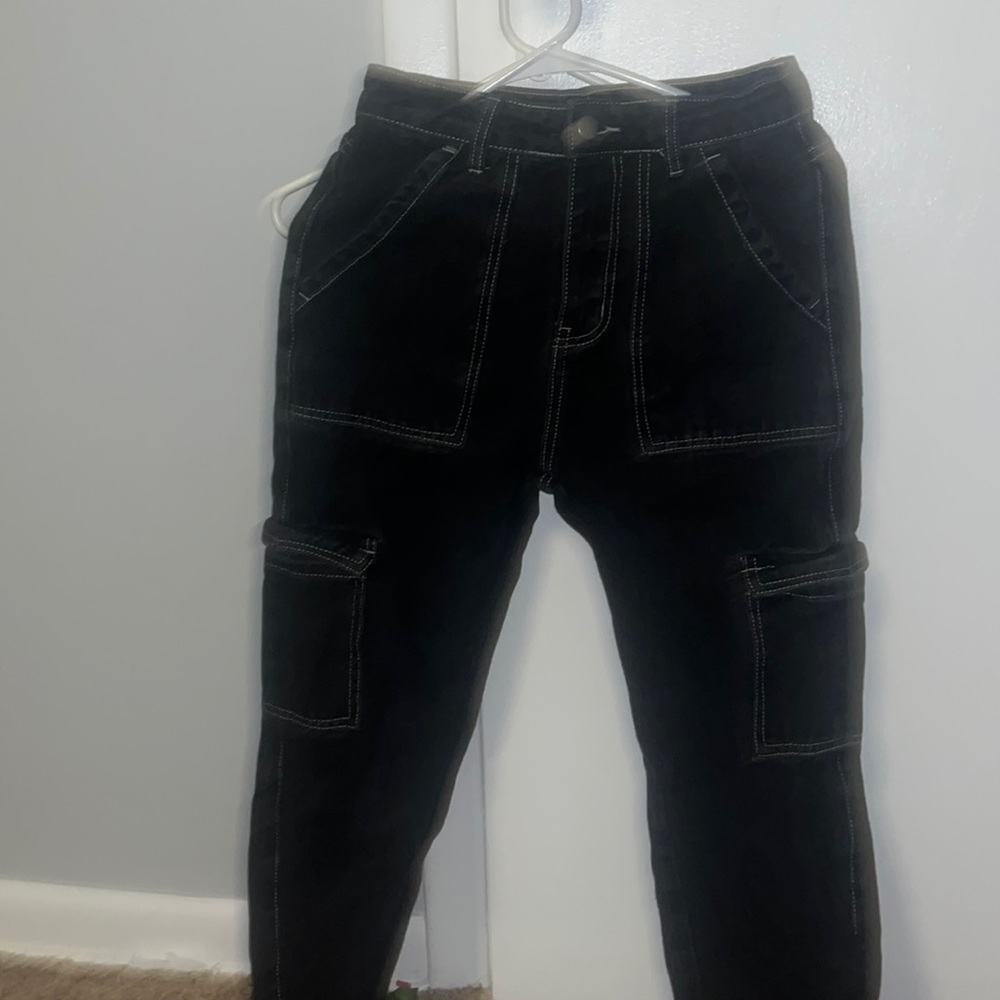 Woman’s black with white trim jeans